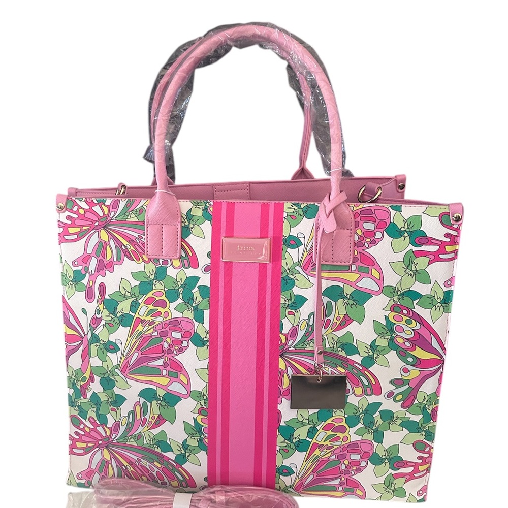 Trina Turk Pink Floral Tote Bag
